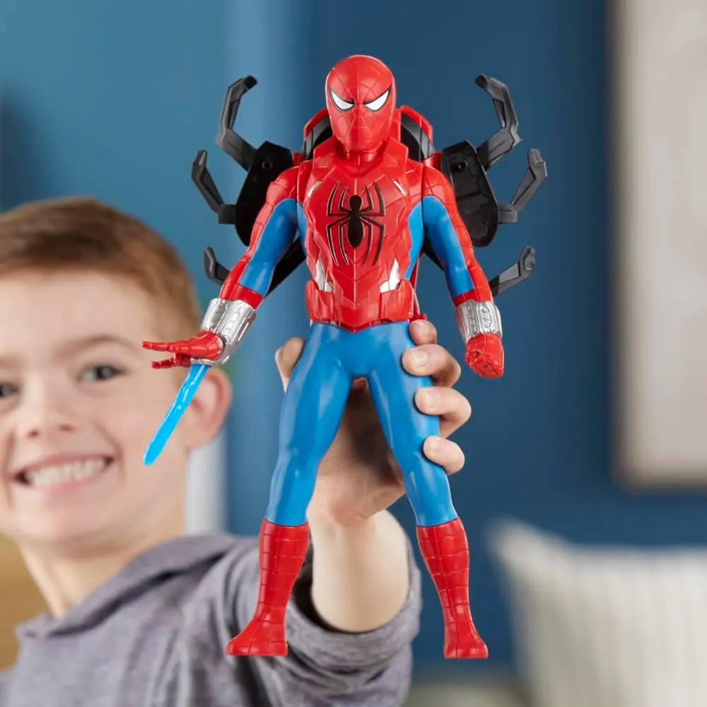 Marvel Spider-Man Thwip Blast Action Figure with Accessories, 11-Inch Scale, Red & Blue - view 9