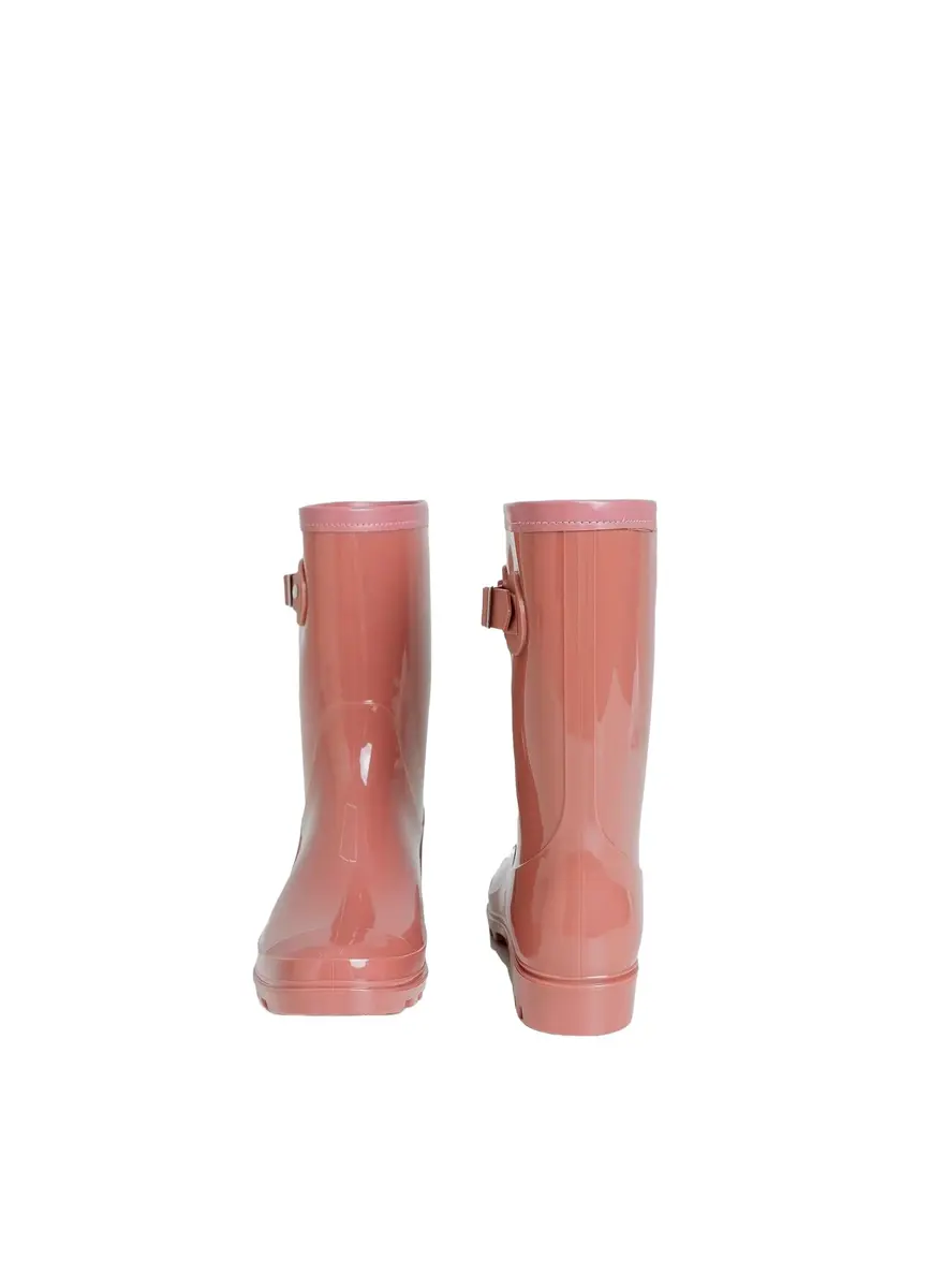 Fubotao Women's Mid Calf Rain Boots Waterproof Fashion Garden Shoes with Decorative Buckle, US 8.5 (21.6 cm) | Slip-Resistant Sole for Monsoon - view 4