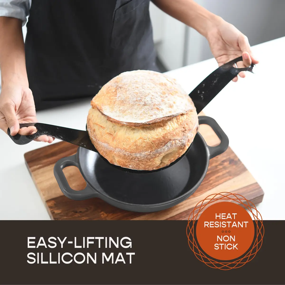 Krustic 6 Quart Enameled Cast Iron Dutch Oven for Sourdough Bread | 10 Inch Round Pot with Lid - view 2