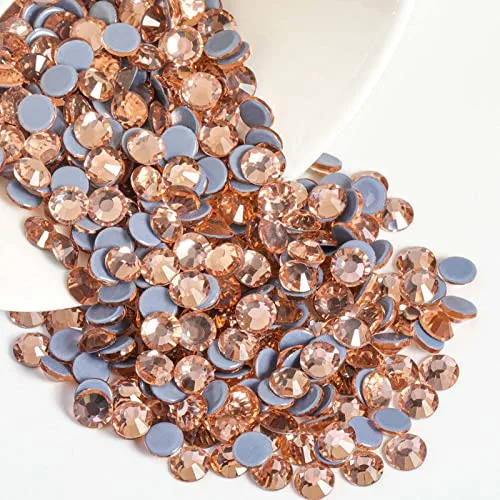 BEADSLAND Hotfix Rhinestones Champagne SS34 (7.0-7.3mm) | Glass Crystal Embellishments for Crafts - main product image