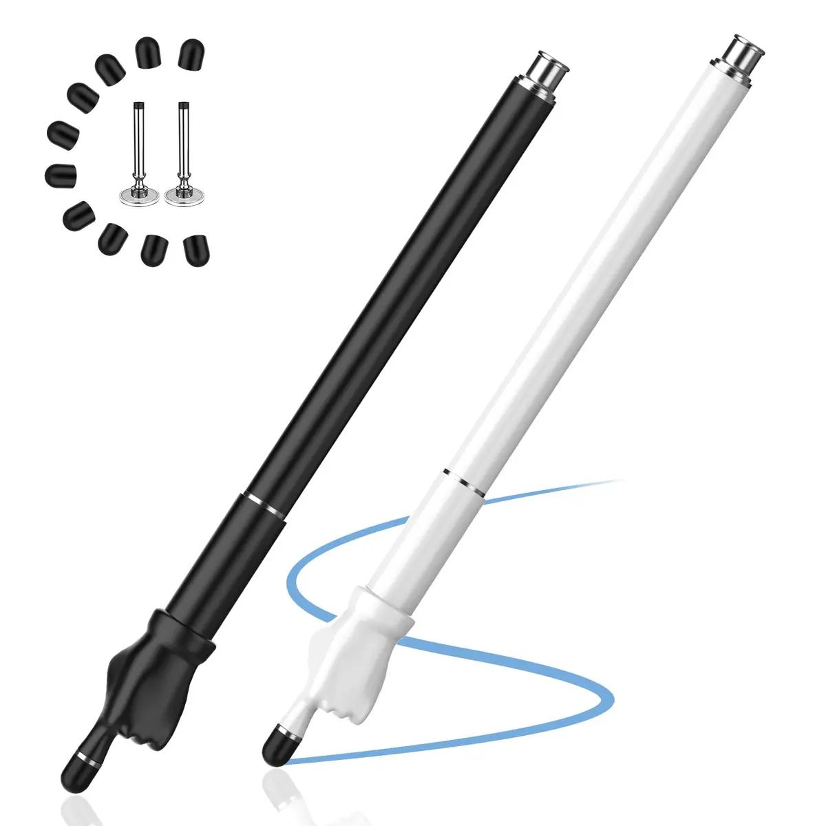 MEKO Stylus Pen for Touchscreen | 2-in-1 Precision & Comfort (Black/White, Aluminum) - view 9