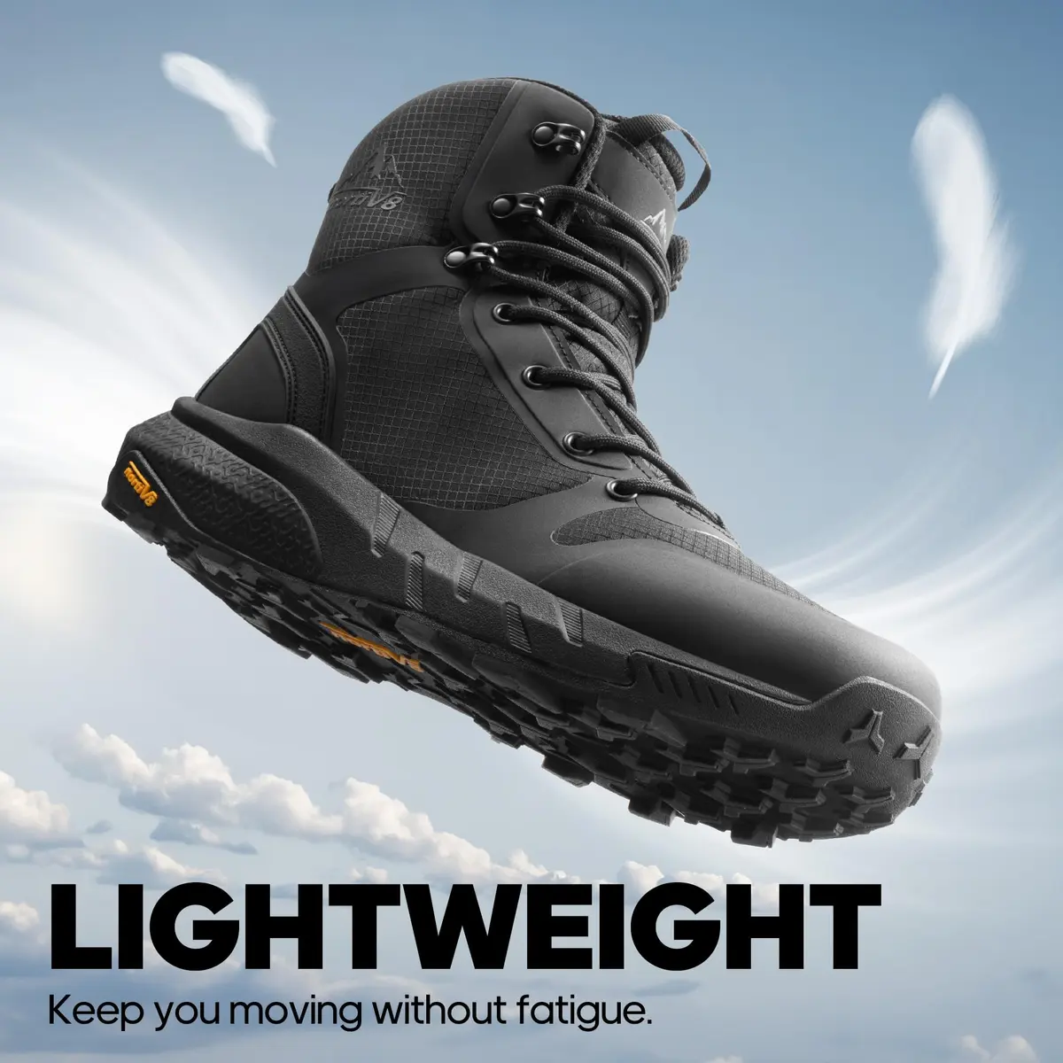 NORTIV 8 Men's Military Tactical Boots with Zipper, Black, US 10 (25.4 cm) | Lightweight Combat & Hiking Footwear - view 5