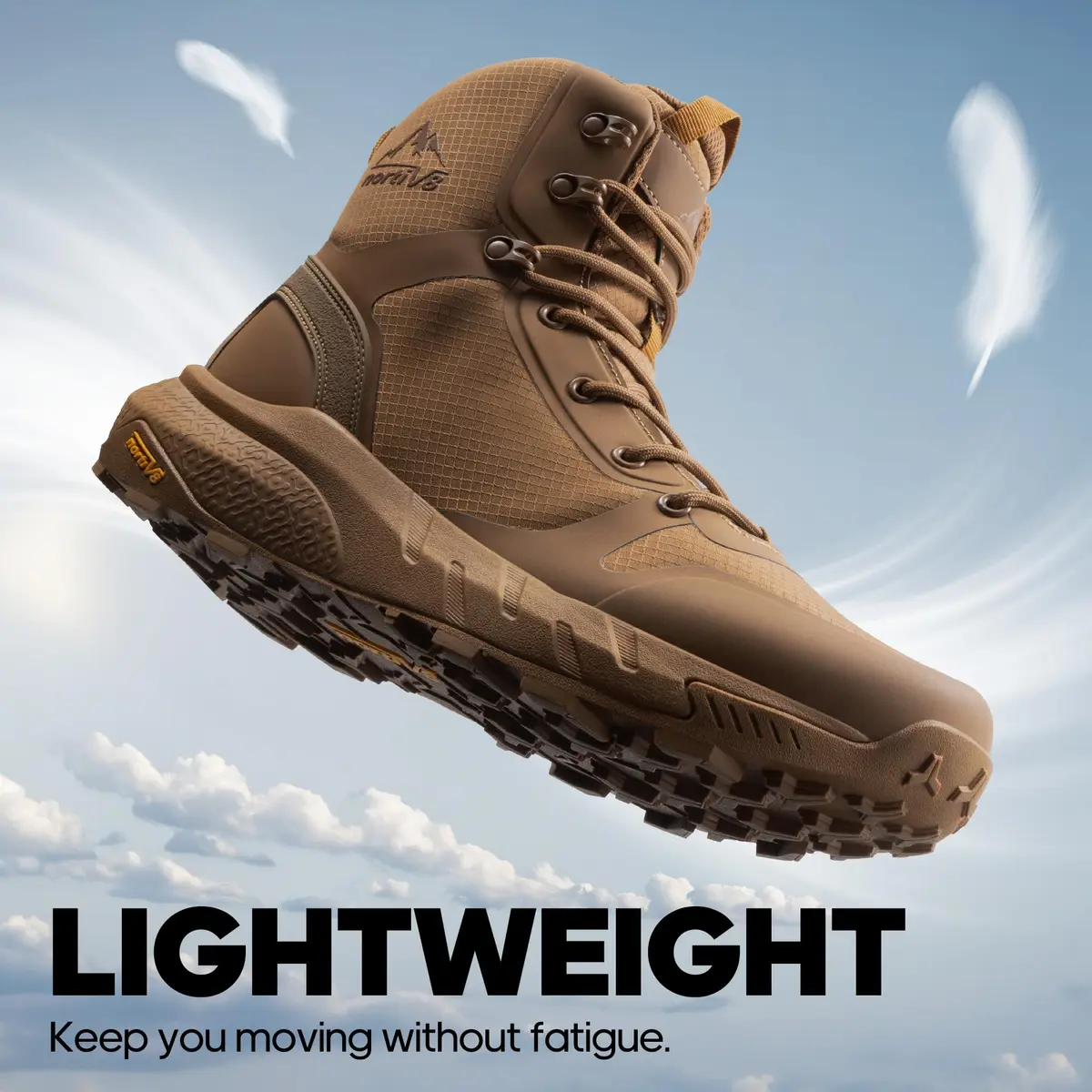 NORTIV 8 Men's Military Tactical Boot Zipper Lightweight Coyote 8 (26.4cm / 10.4in) - view 5