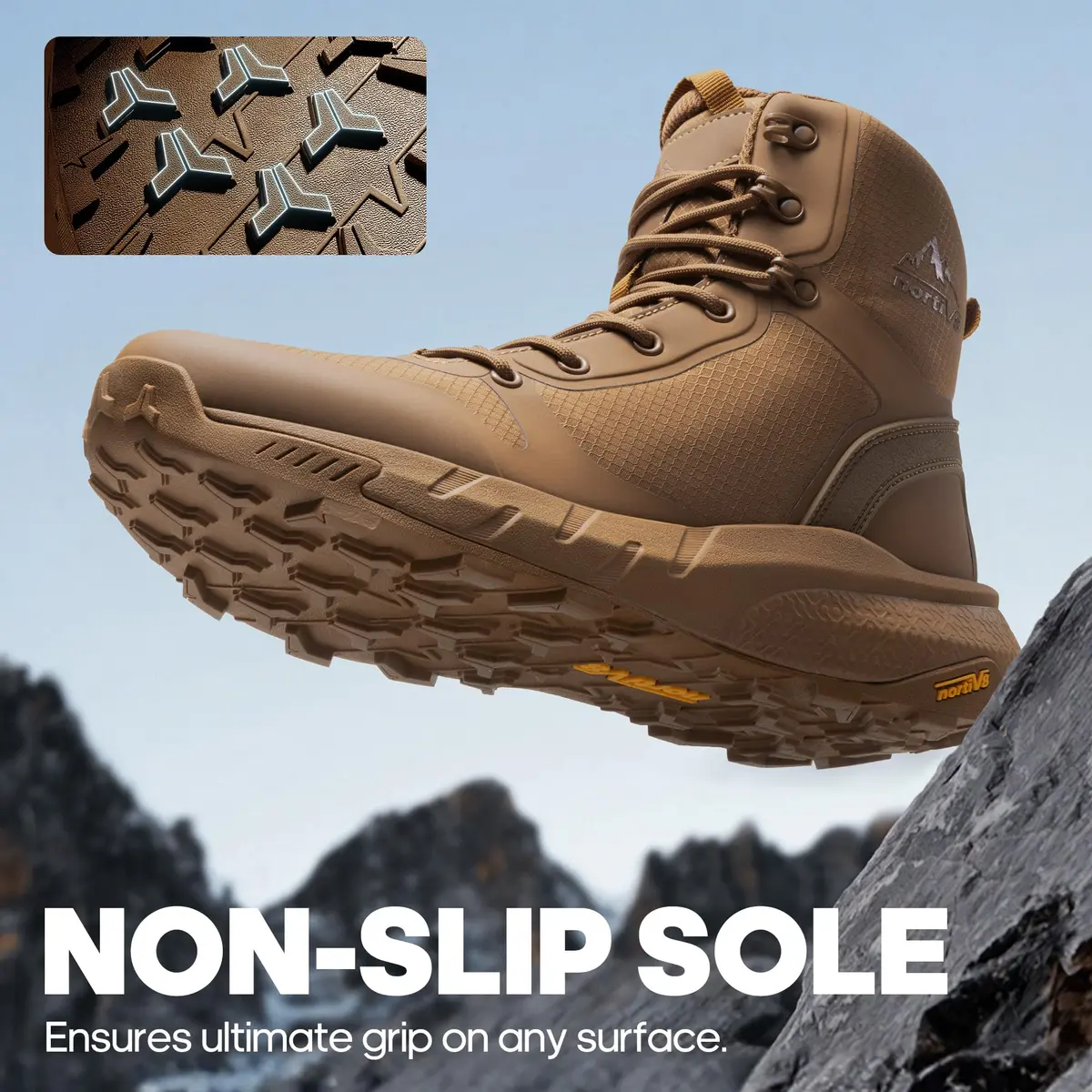 NORTIV 8 Men's Military Tactical Boot Zipper Lightweight Coyote 8 (26.4cm / 10.4in) - view 3