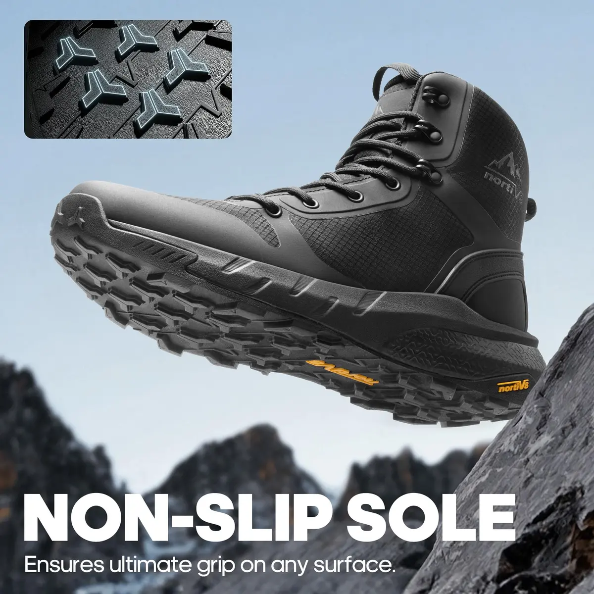 NORTIV 8 Men's Military Tactical Boot Zipper Lightweight Black 11 | Breathable, Water-Resistant, Supportive - view 3