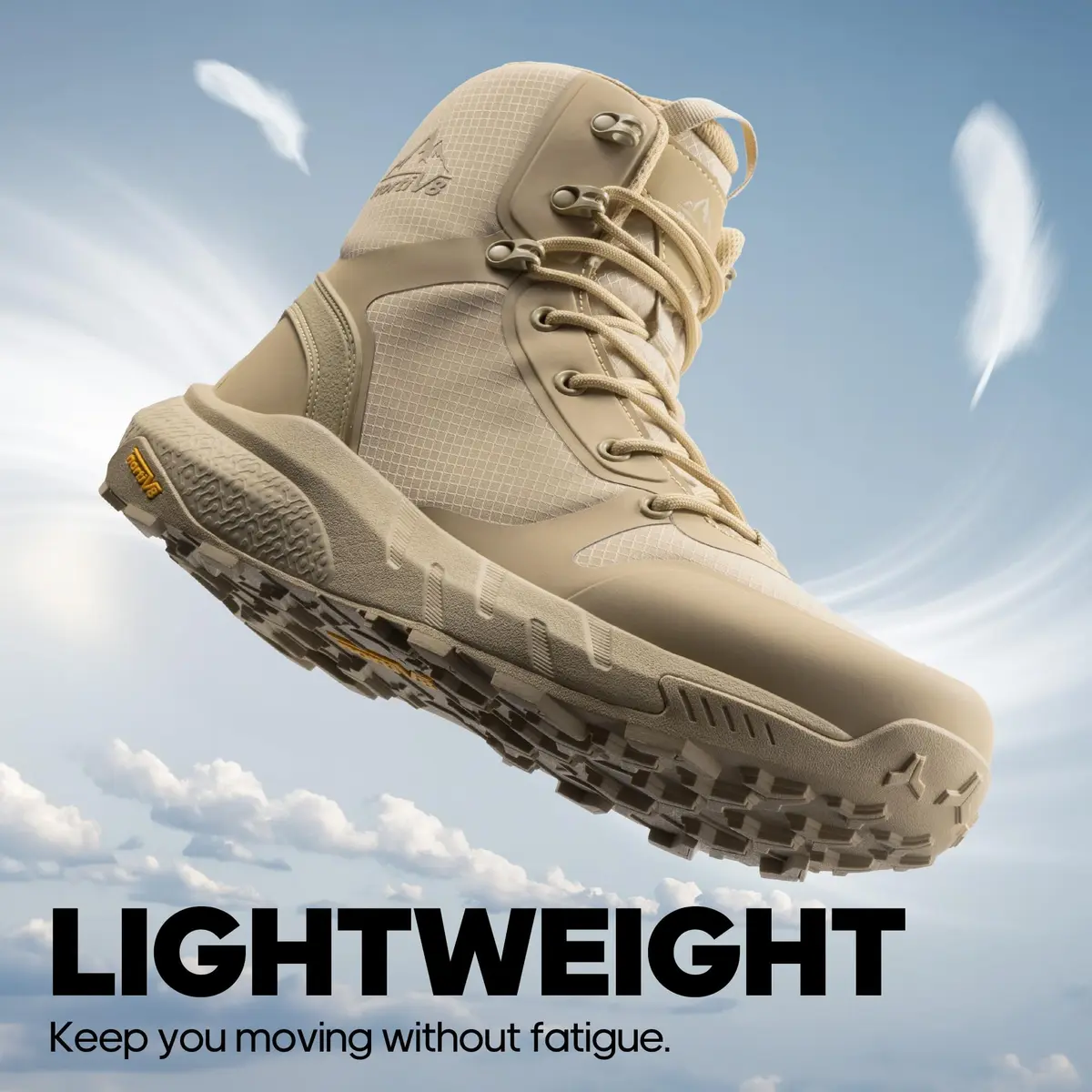NORTIV 8 Men's Military Tactical Boot Zipper Lightweight Sand 10 | Durable, Breathable & Supportive - view 5