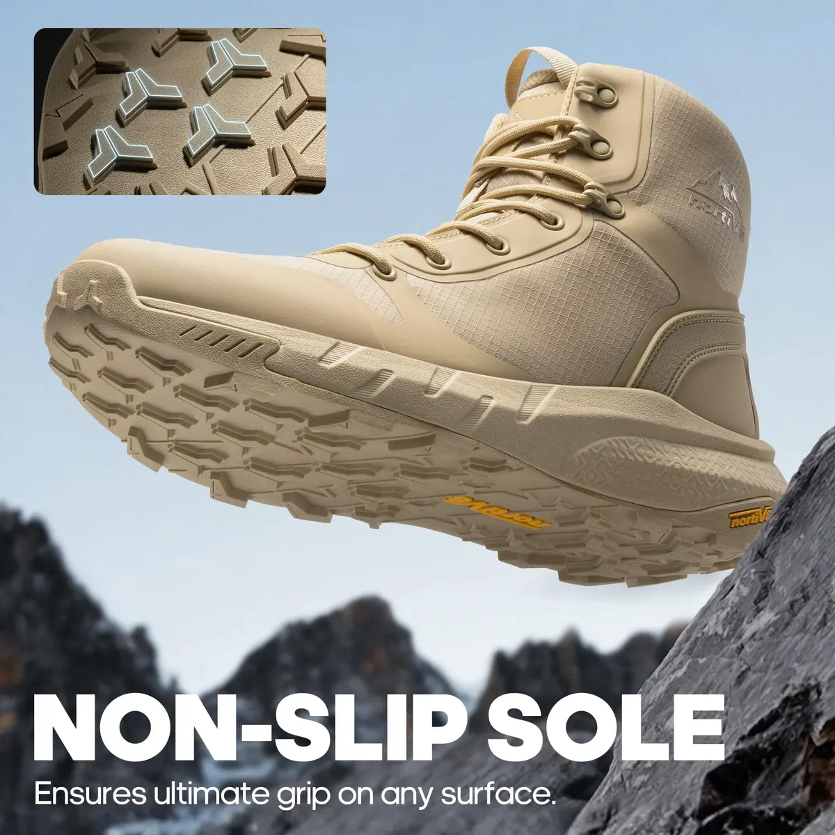 NORTIV 8 Men's Military Tactical Boot Zipper Lightweight Sand 10 | Durable, Breathable & Supportive - view 3