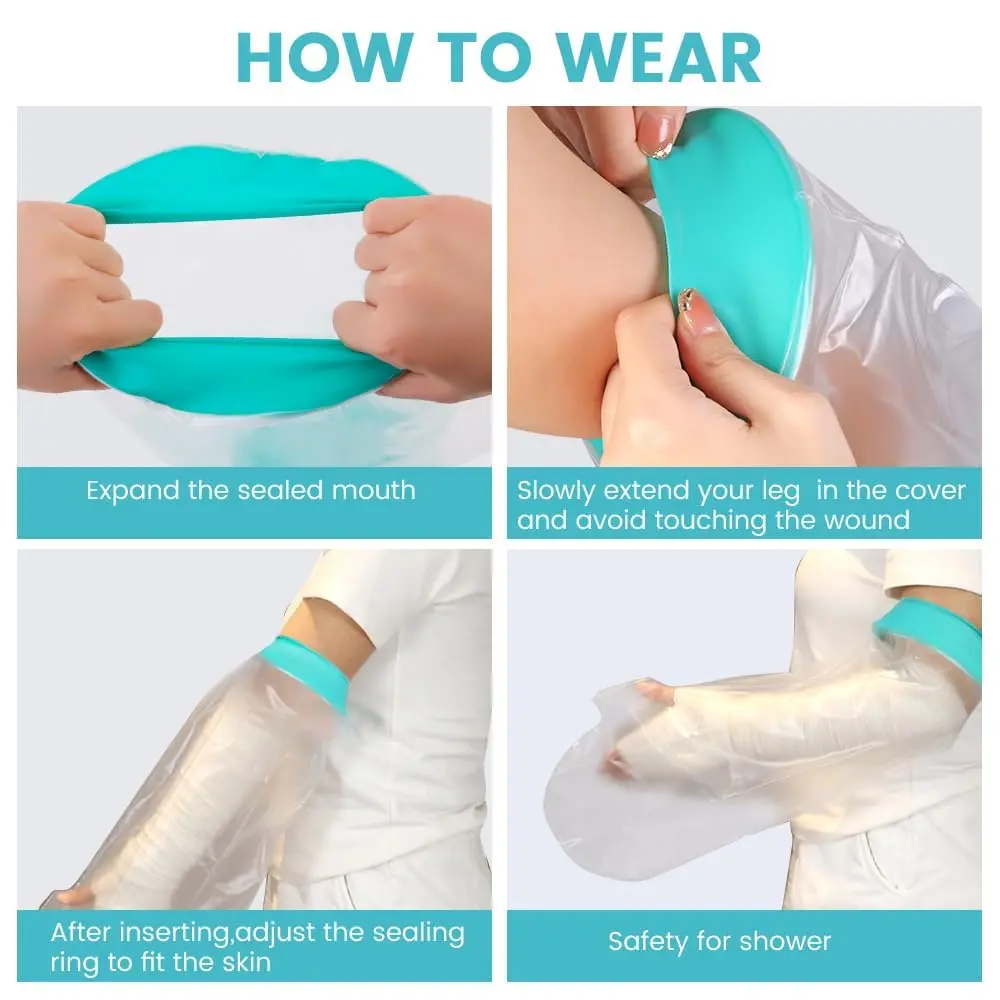 CIVJET Waterproof Arm Cast Cover for Shower, X-Large (23in Length x 10in Width) | Medical Grade Silicone for Adults - view 7
