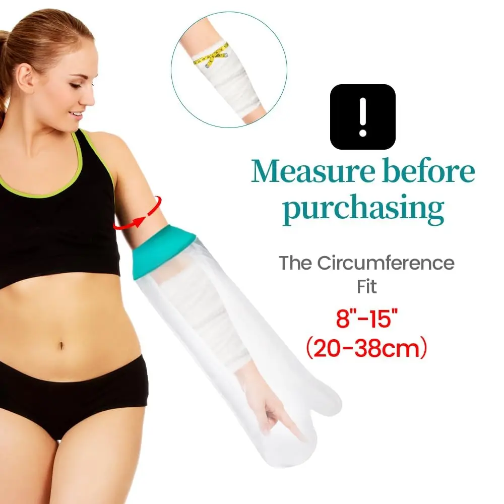 CIVJET Waterproof Arm Cast Cover for Shower, X-Large (23in Length x 10in Width) | Medical Grade Silicone for Adults - view 3