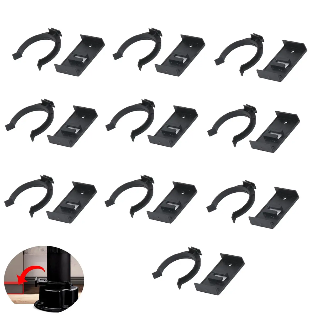 UtySty Cabinet Leveler Leg Toe Kick Clips 10 Pack | 38-40mm Adjustable Furniture Legs - main product image