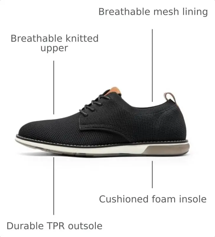 Bruno Marc Men's Dress Casual Oxford Shoes Size 8 | Breathable Mesh Sneakers for All-Day Comfort - view 4