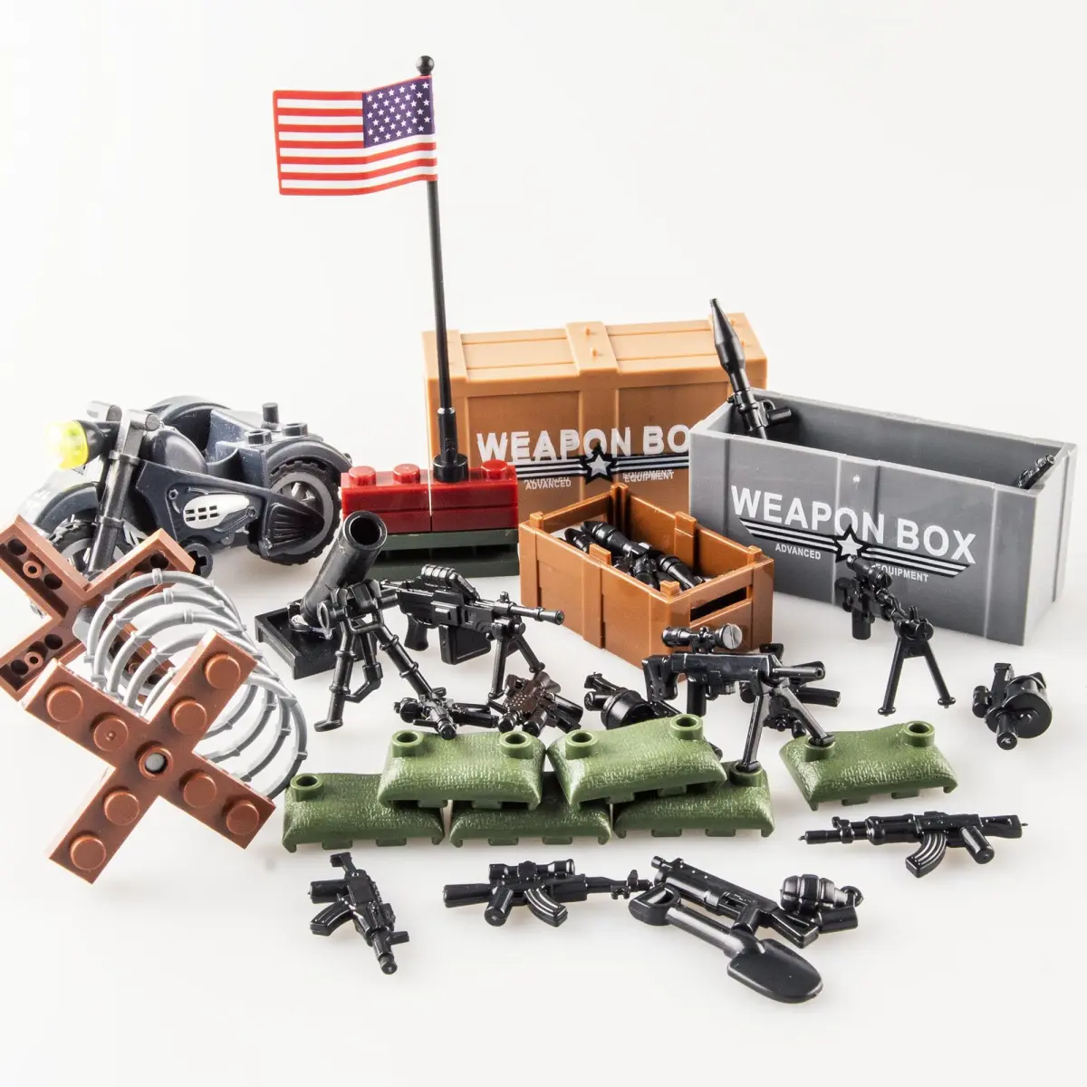 MaozyHomie Military U.S. Weapons Pack Toy Set 54 Pcs | Compatible with Major Brands, 3 Years and Up - view 6