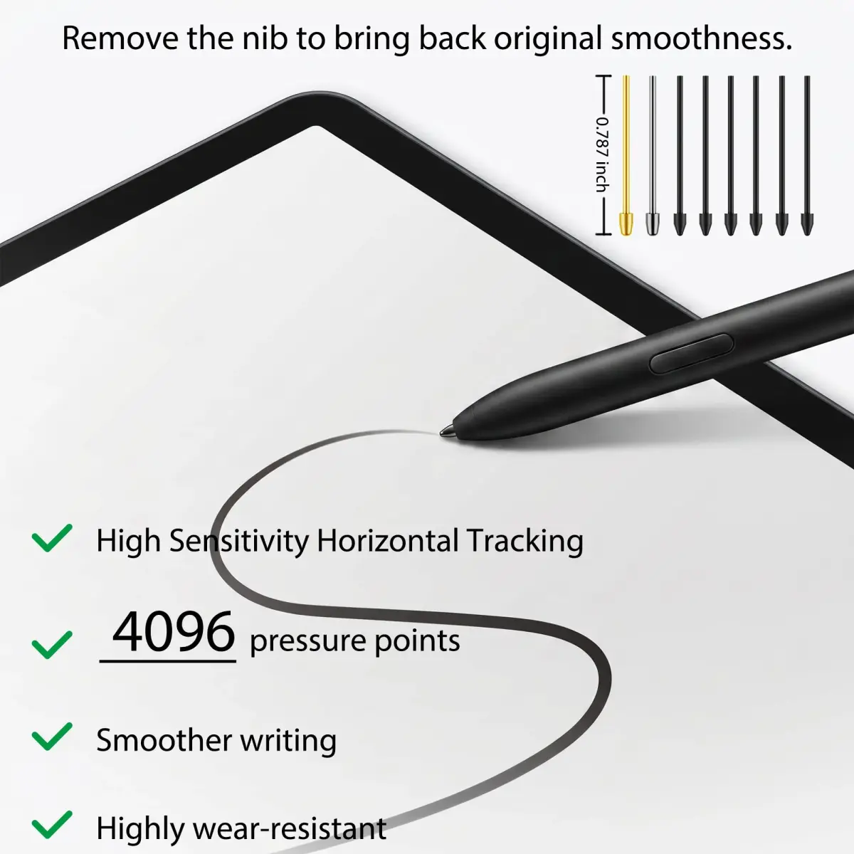 NWANTF Metal Nibs/Tips Replacement for Samsung Galaxy Tab S10/S9/S8/S7/S6, S26/S25/S24/S23/S22 Ultra S Pen, 2+6 pcs Set | Compatible with Multiple Samsung S Pens - view 3