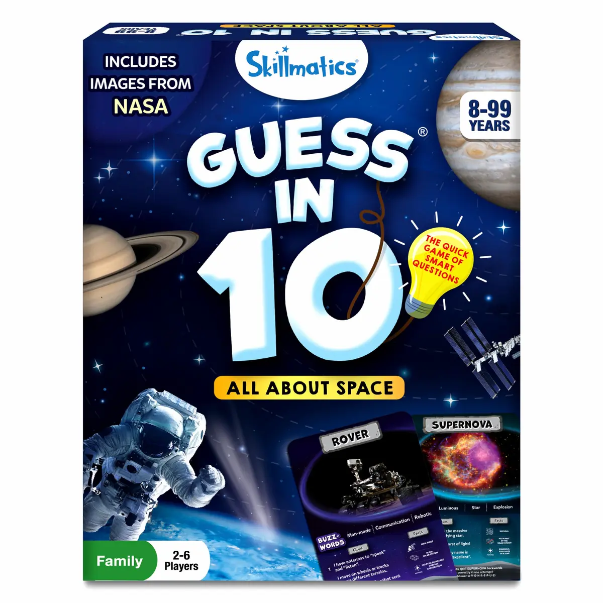 Skillmatics Guess in 10 – NASA Space Educational Card Game 196mm x 155mm x 45mm | STEM Learning Fun for Kids Ages 8+ - main product image
