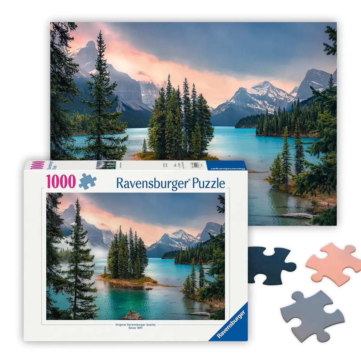 Ravensburger Maligne Lake, Canada - 1000 Piece Jigsaw Puzzle | Scenic Mountain & Water Scene - main product image