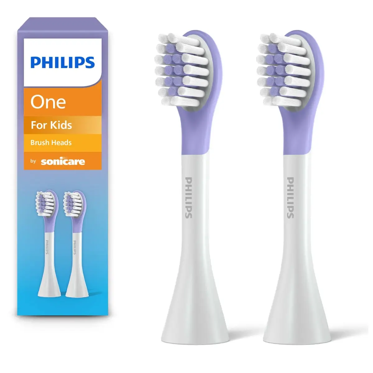 Philips Sonicare Replacement Brush Heads for Kids, 2-Pack Purple | Protects Enamel & Gums - main product image