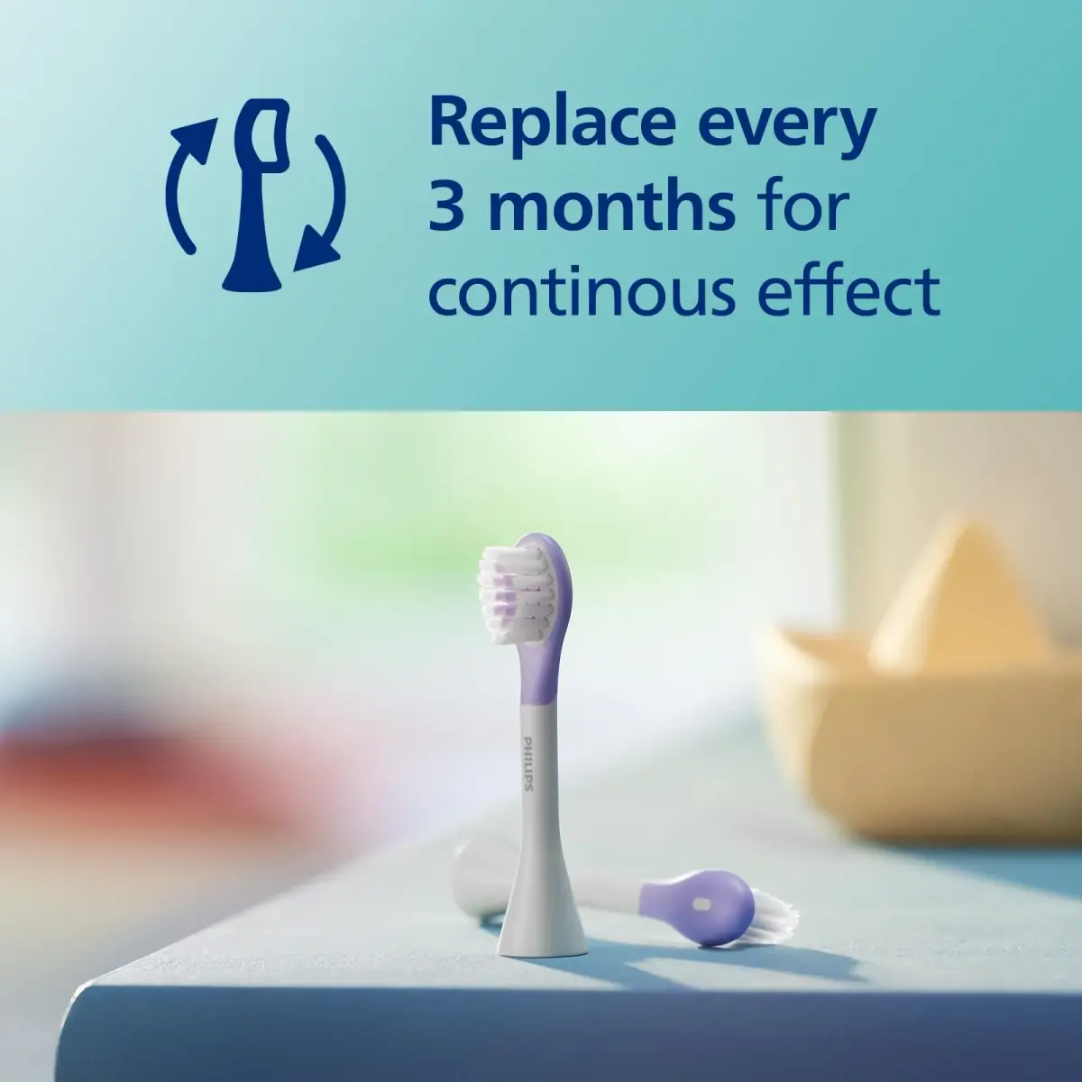 Philips Sonicare Replacement Brush Heads for Kids, 2-Pack Purple | Protects Enamel & Gums - view 5