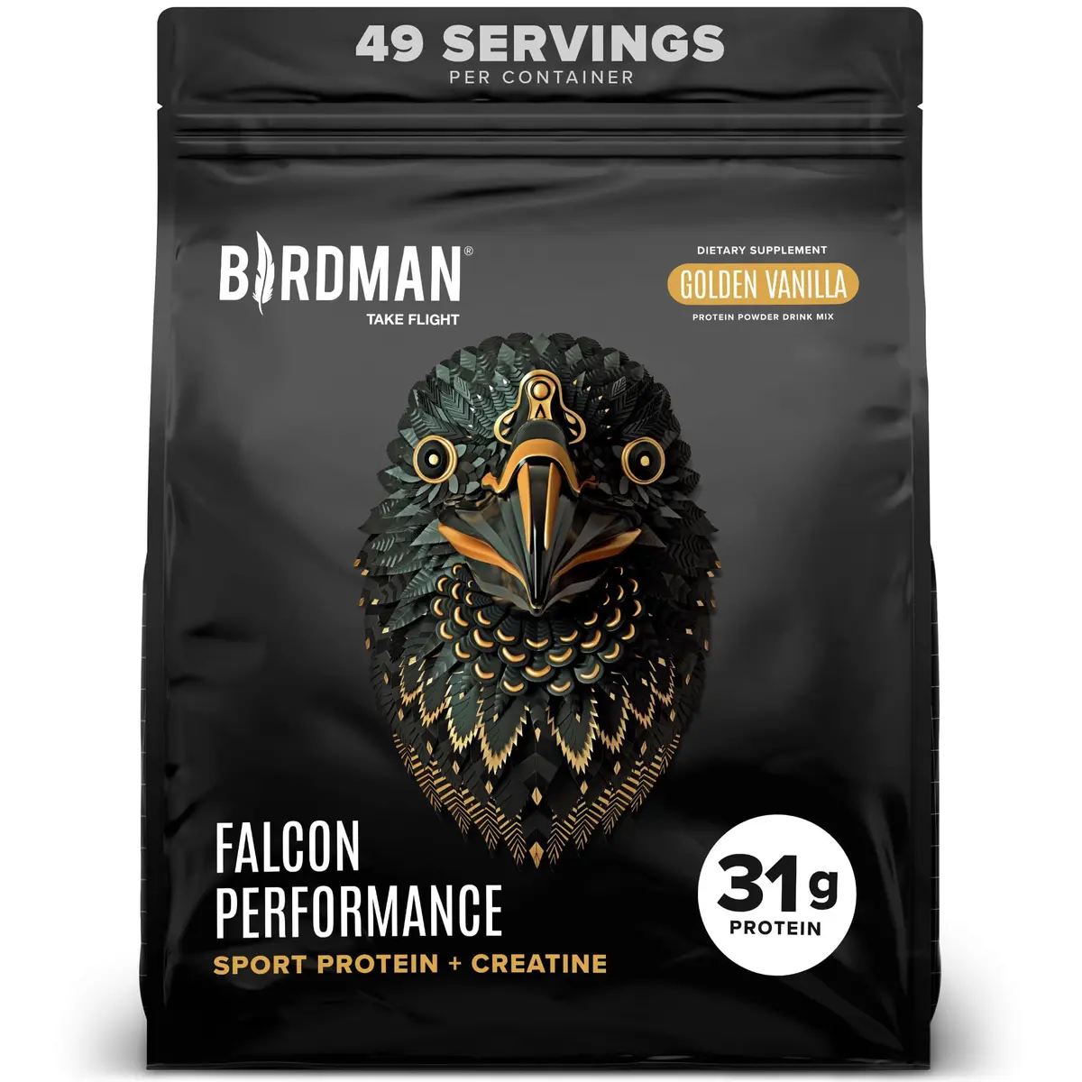 BIRDMAN Falcon Performance Vegan Protein Powder, 5 lb | 31g Protein, 5g Creatine, 5g BCAA, Probiotics, Electrolytes, Low Carb, Sugar Free, Dairy Free - main product image