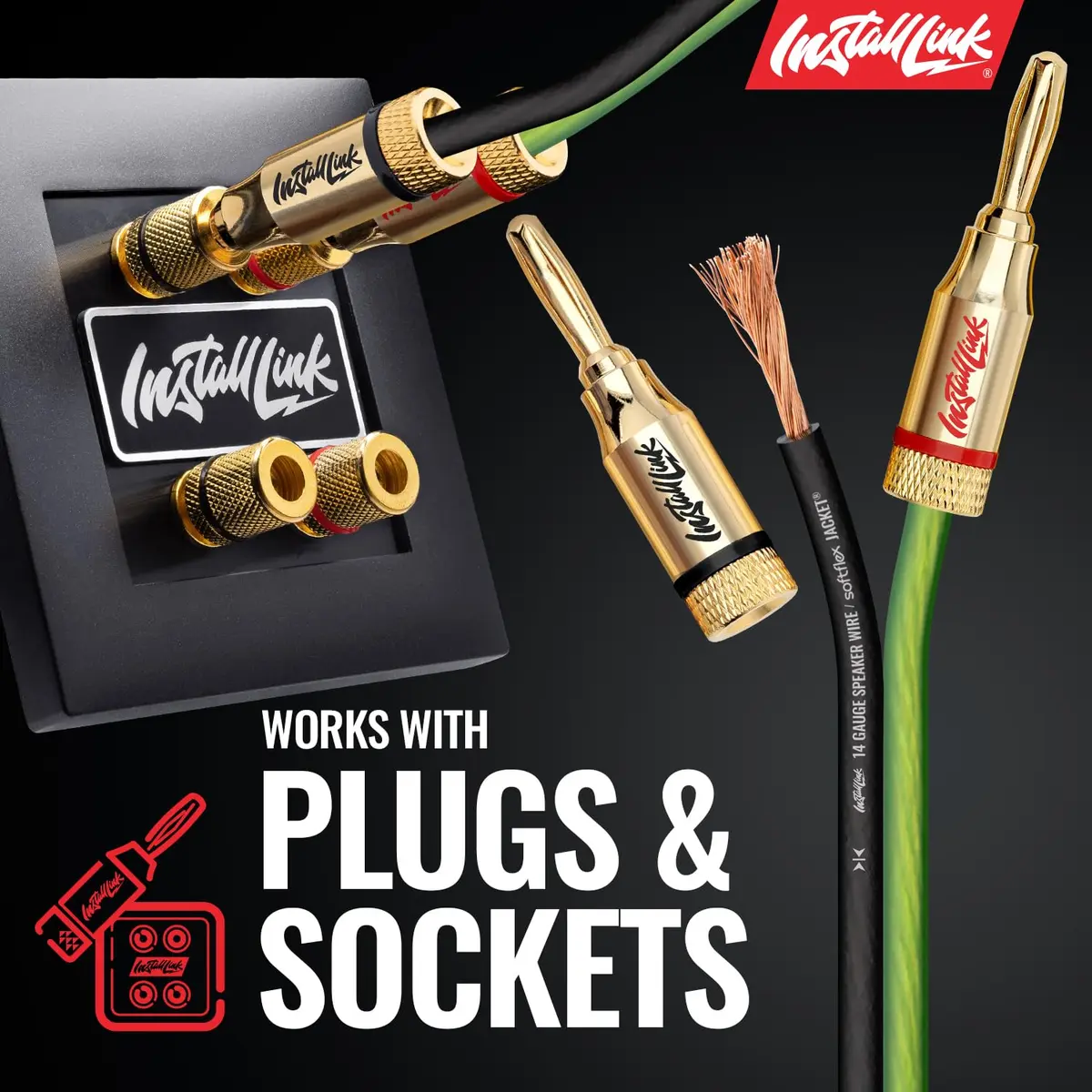 Install Link 14 AWG Gauge Speaker Wire (100 Feet) for Car & Home Theater | Copper Clad Aluminum (CCA) | Frosted Green/Black | Easy Install - view 5