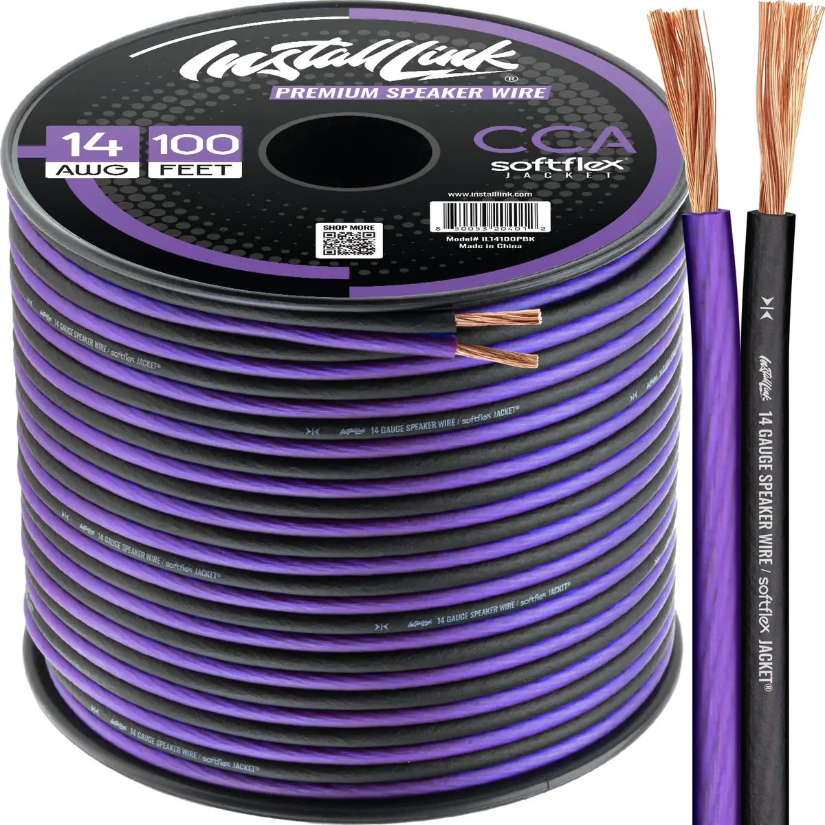Install Link 14 AWG Gauge Speaker Wire 30.5m (100 Feet) | CCA Copper Clad Aluminum for Home Theater & Car Audio - main product image