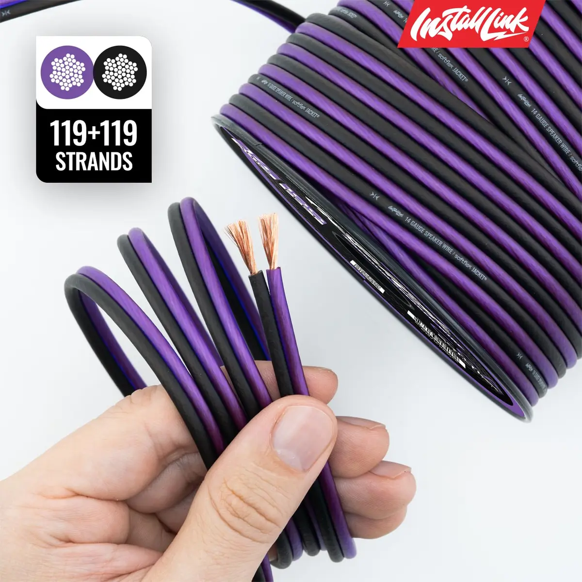 Install Link 14 AWG Gauge Speaker Wire 30.5m (100 Feet) | CCA Copper Clad Aluminum for Home Theater & Car Audio - view 8
