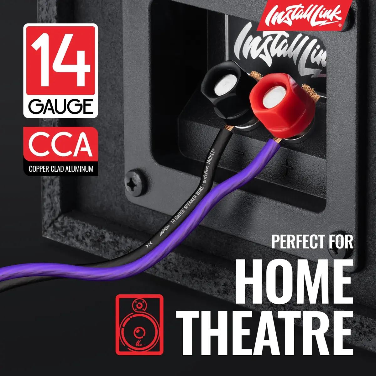 Install Link 14 AWG Gauge Speaker Wire 30.5m (100 Feet) | CCA Copper Clad Aluminum for Home Theater & Car Audio - view 2