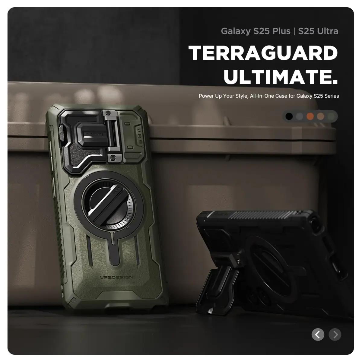 VRS DESIGN Terra Guard Ultimate for Galaxy S24 Ultra Phone Case | Matte Black, Magsafe Compatible, Camera Cover - view 2