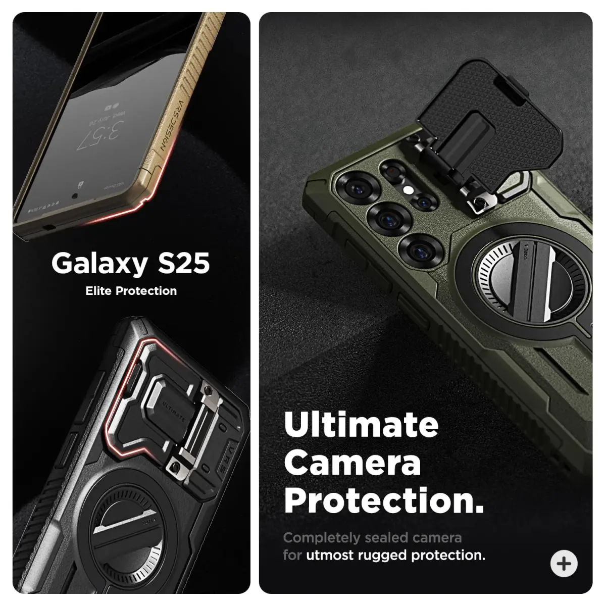 VRS DESIGN Terra Guard Ultimate for Galaxy S24 Ultra Phone Case | Matte Black, Magsafe Compatible, Camera Cover - view 3