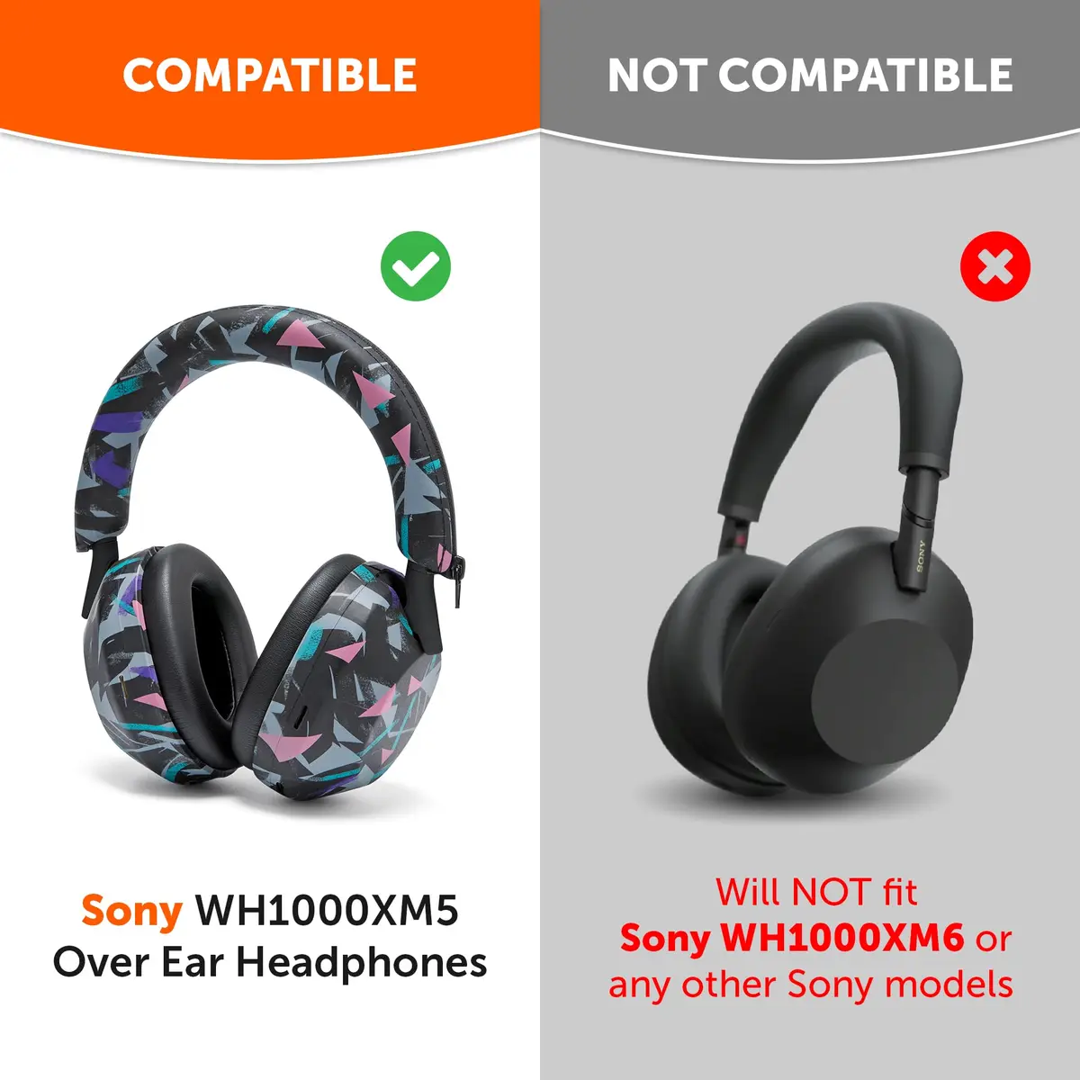 WC ShellZ XM5 - Exterior Shell & Headband Covers for Sony WH1000XM5 | Durable Silicone Fit - view 2
