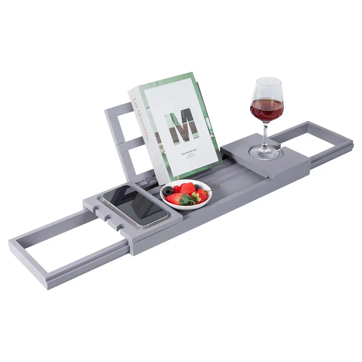 Utoplike Bathtub Tray Caddy Bamboo Adjustable | Space-Saving Bath Table for Tub - main product image