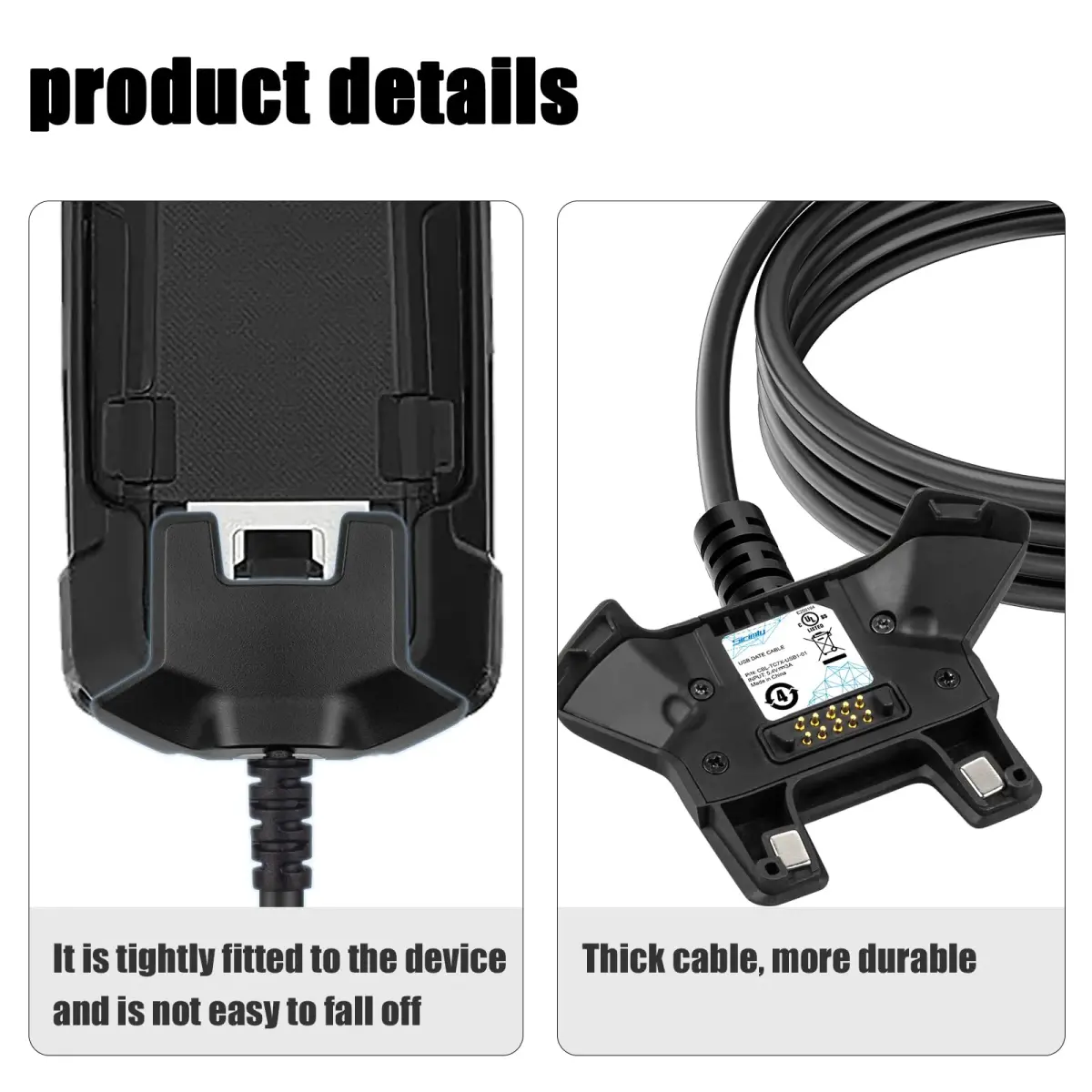 Sicimly USB Charger Cable for Zebra TC77 TC70 TC72 TC75 TC77HL CBL-TC7X-USB1-01 | 1.96m (77.2 inches) Data Transfer & Charging Cable - view 4