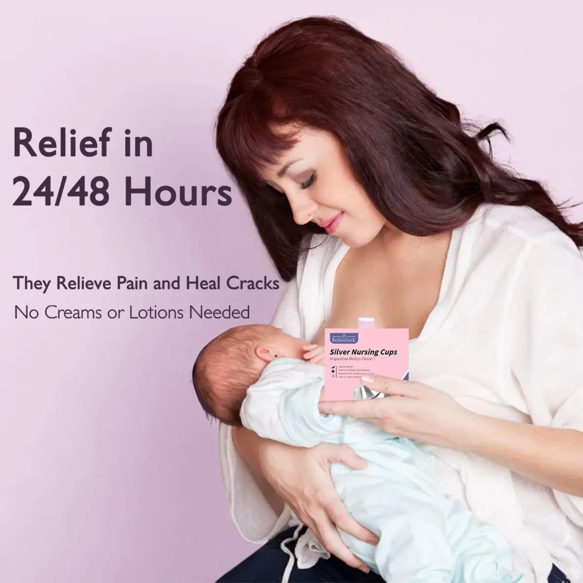 Boboduck 925 Sterling Silver Nipple Covers for Breastfeeding | Sore & Sensitive Nipple Relief - view 3