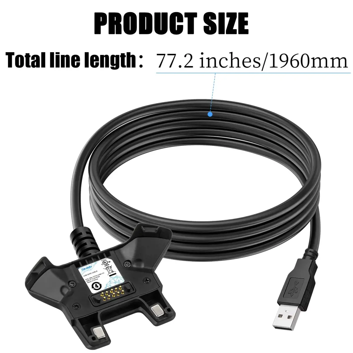 Sicimly 5pcs USB Charger Cable for Zebra TC77 TC70 TC72 TC75 TC75X TC70X TC55 TC720L TC75EK TC75AH TC75GK TC700H TC700K TC77HL CBL-TC7X-USB1-01 Scanner Data Transfer 1.96 m (77.2 inches) - view 6