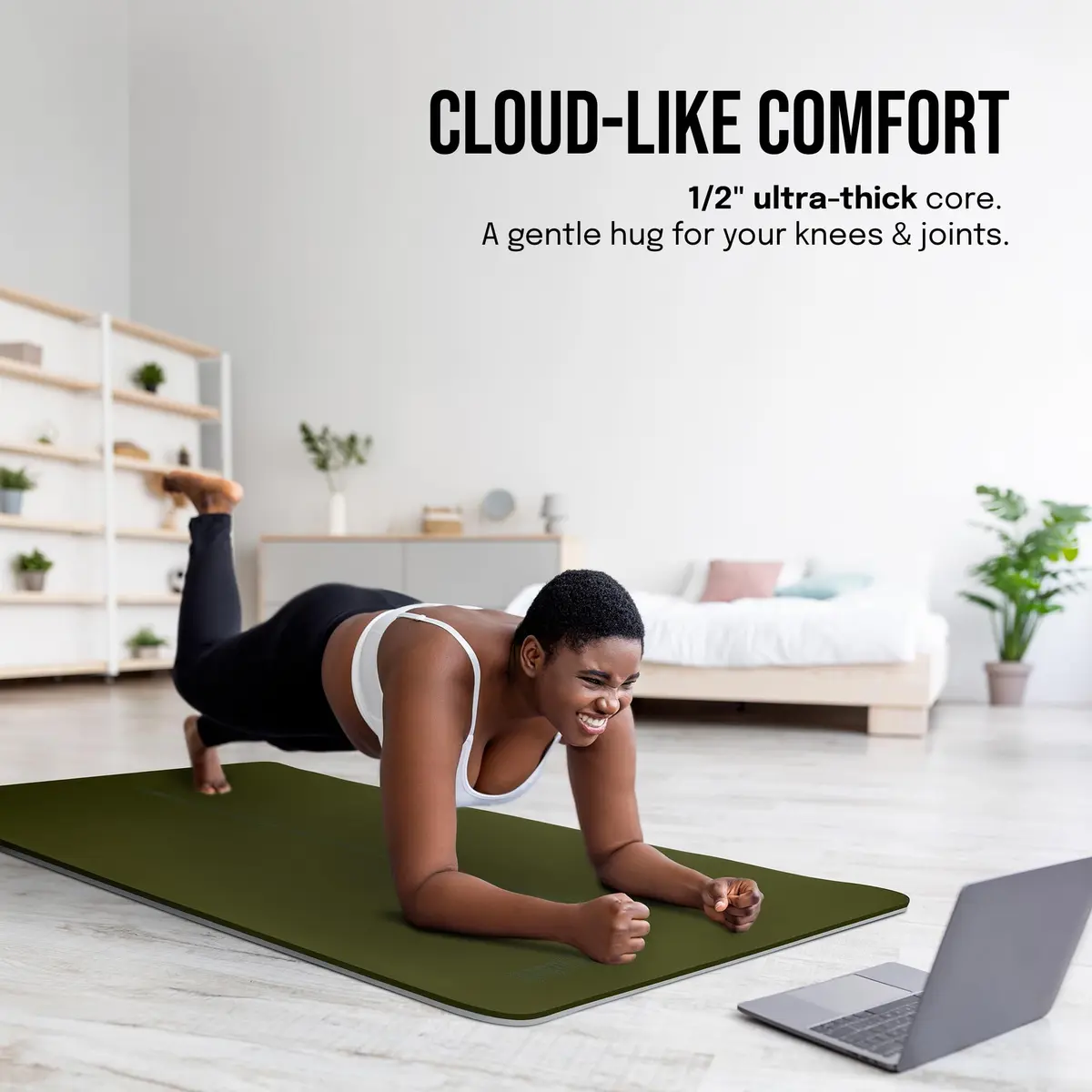 gogoKIWI Extra Wide Exercise Mat 72"L x 36"W | Extra Cushion 1/2 inch Thick for Yoga & Fitness - view 5