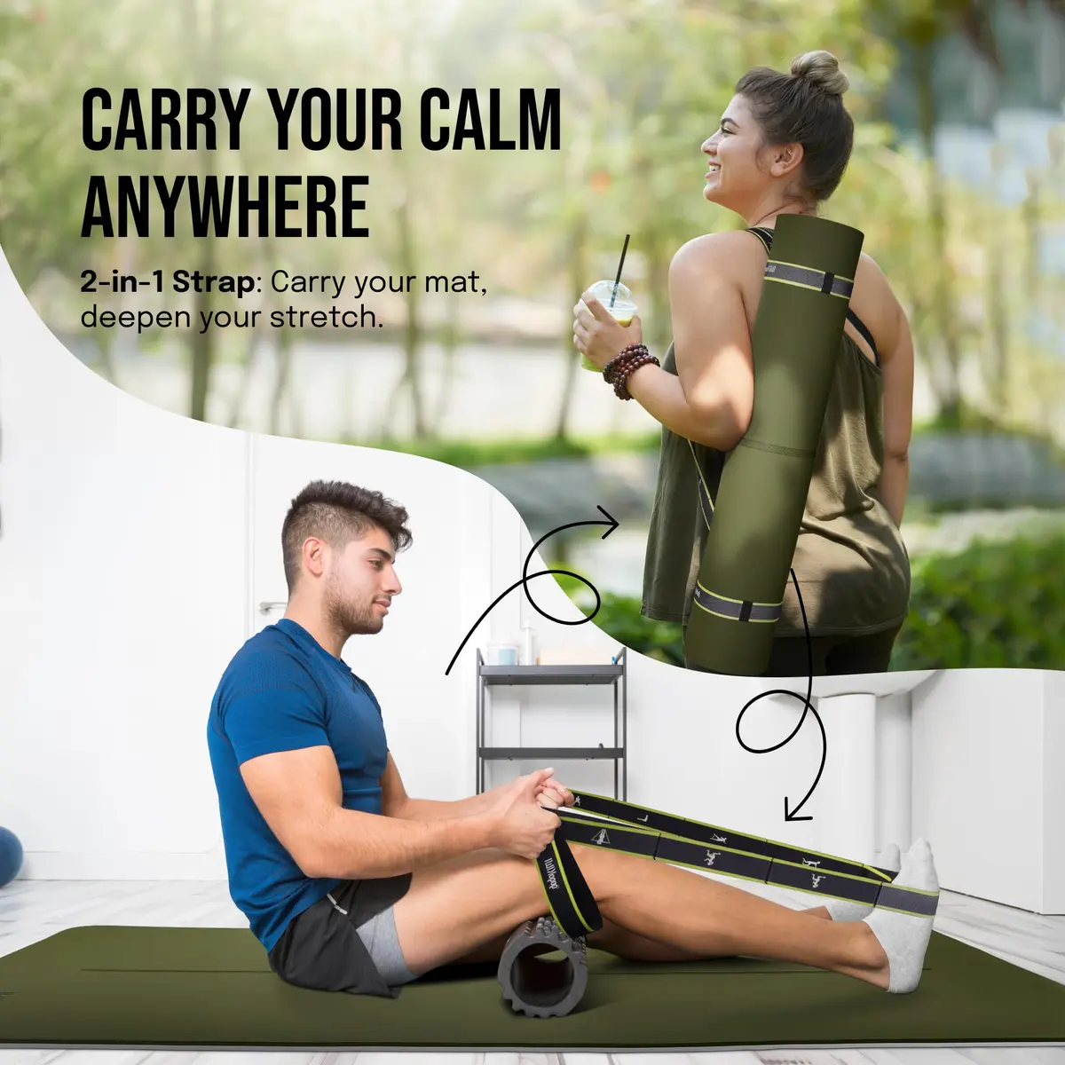 gogoKIWI Extra Wide Exercise Mat 72"L x 36"W | Extra Cushion 1/2 inch Thick for Yoga & Fitness - view 7