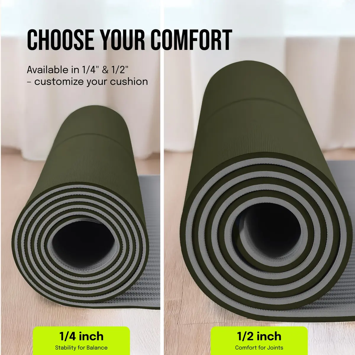gogoKIWI Extra Wide Exercise Mat 72"L x 36"W | Extra Cushion 1/2 inch Thick for Yoga & Fitness - view 3