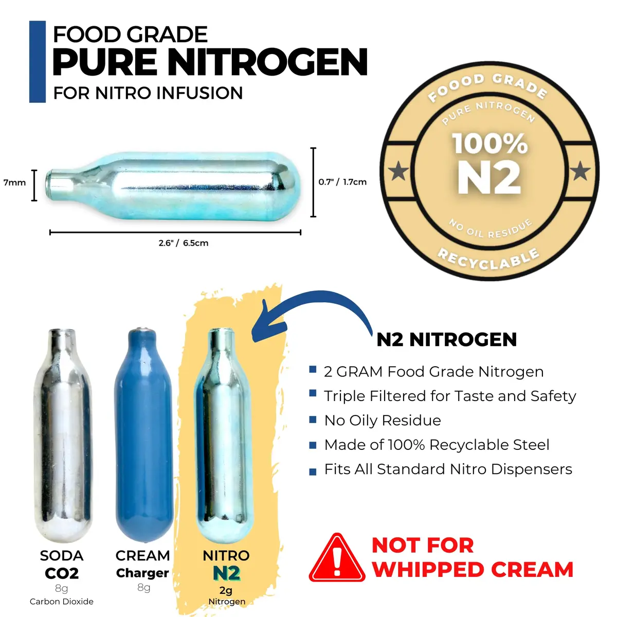 ICO 2g Nitrogen Cartridges | Professional Cold Brew & Beer Infusion, 30-Pack - view 3