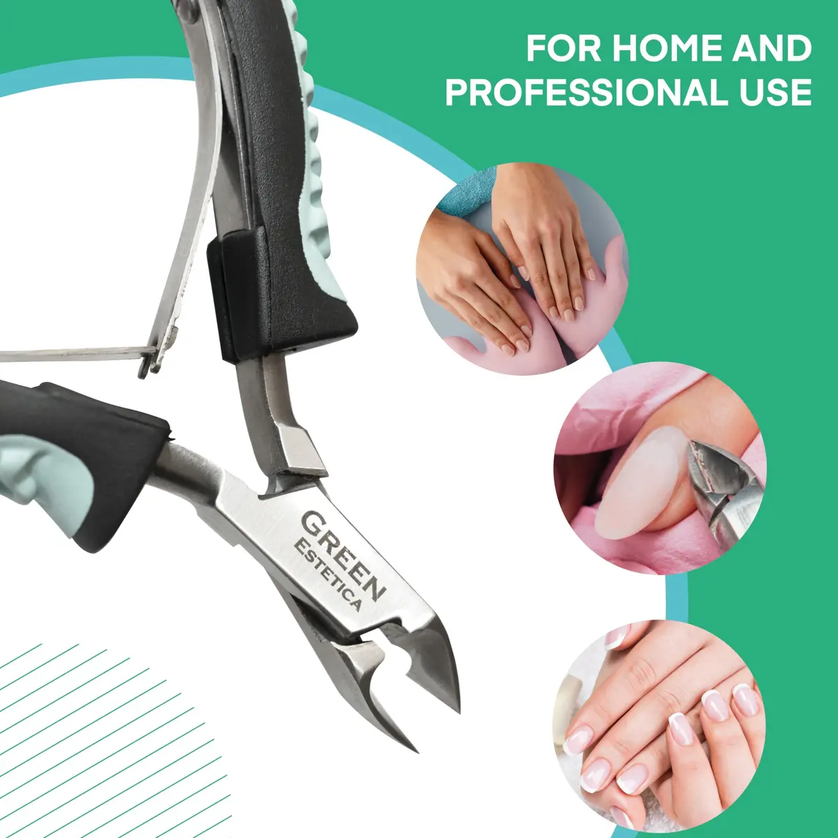 GREEN ESTETICA Cuticle Trimmer with Non-Slip Grip Handle | Stainless Steel Nail Tool for Precise Cuticles - view 3