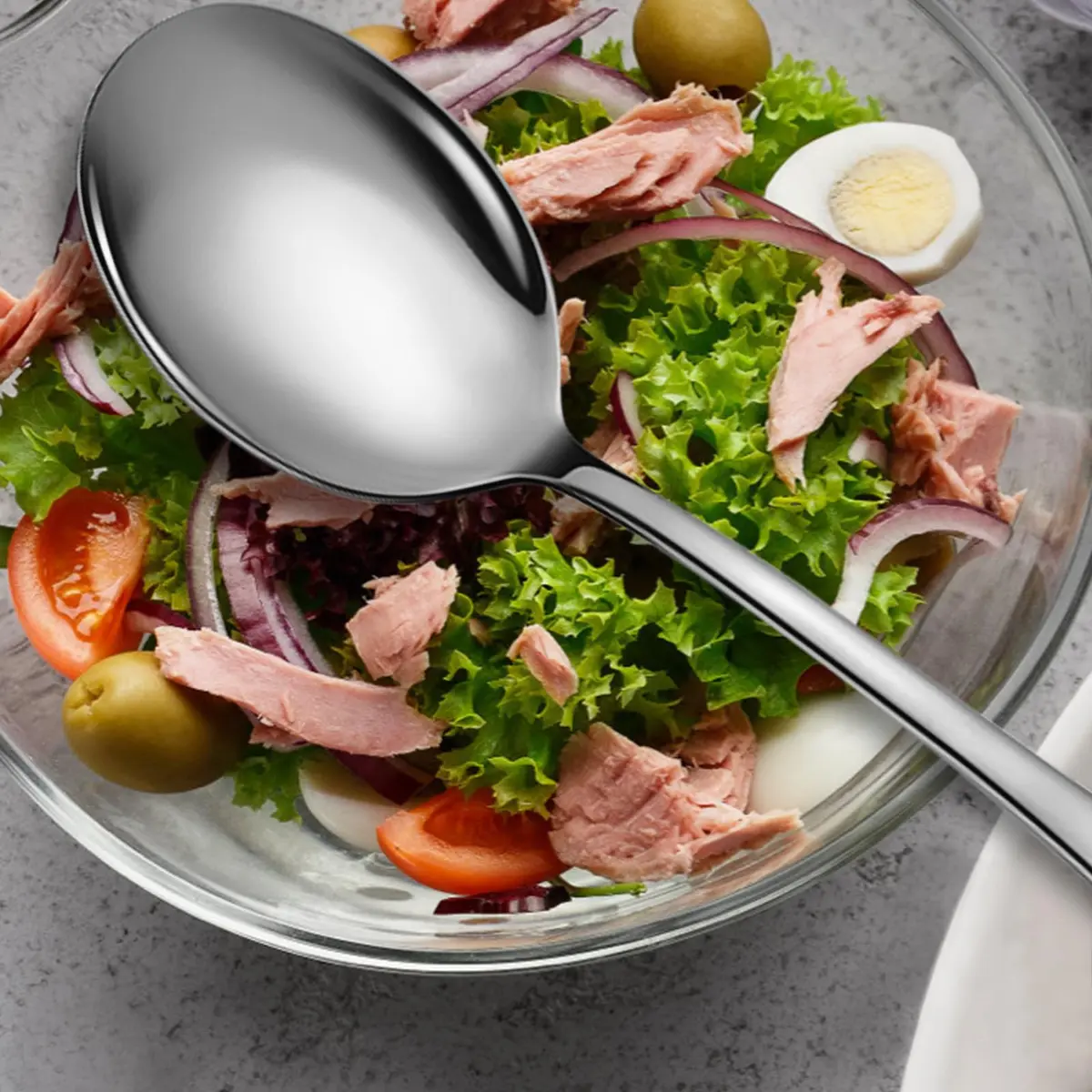 KEYOXY Serving Spoons Set, 8PCS, 10-Inch | Food-Grade Stainless Steel for Parties & Daily Use - view 3