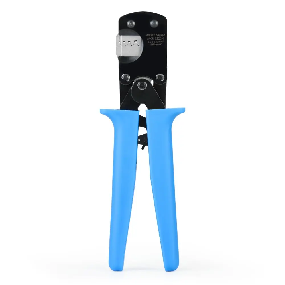 Wekesigo Micro Connector Pin Crimping Tool 0.03-0.52mm² | Ratcheting Crimper for Molex, JST, JAE open barrel terminals - main product image