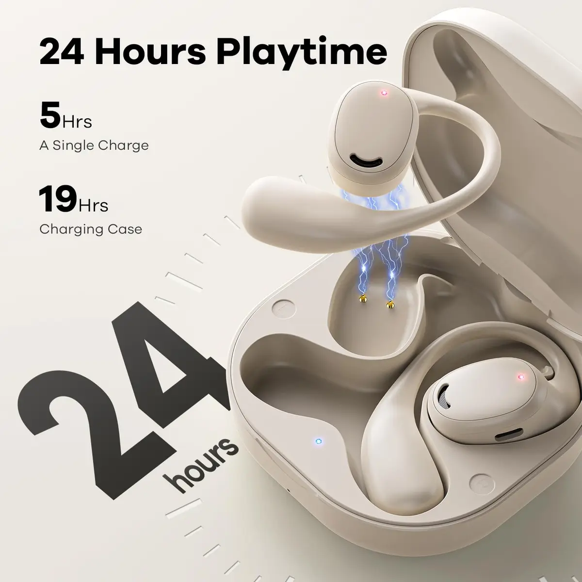 EXECCZO Open Ear Headphones - Airflow Pro Bluetooth 5.3 Earbud Wireless Earphones Headset for Running and Outdoor Activities with Immersive Sound (Skin) - view 5