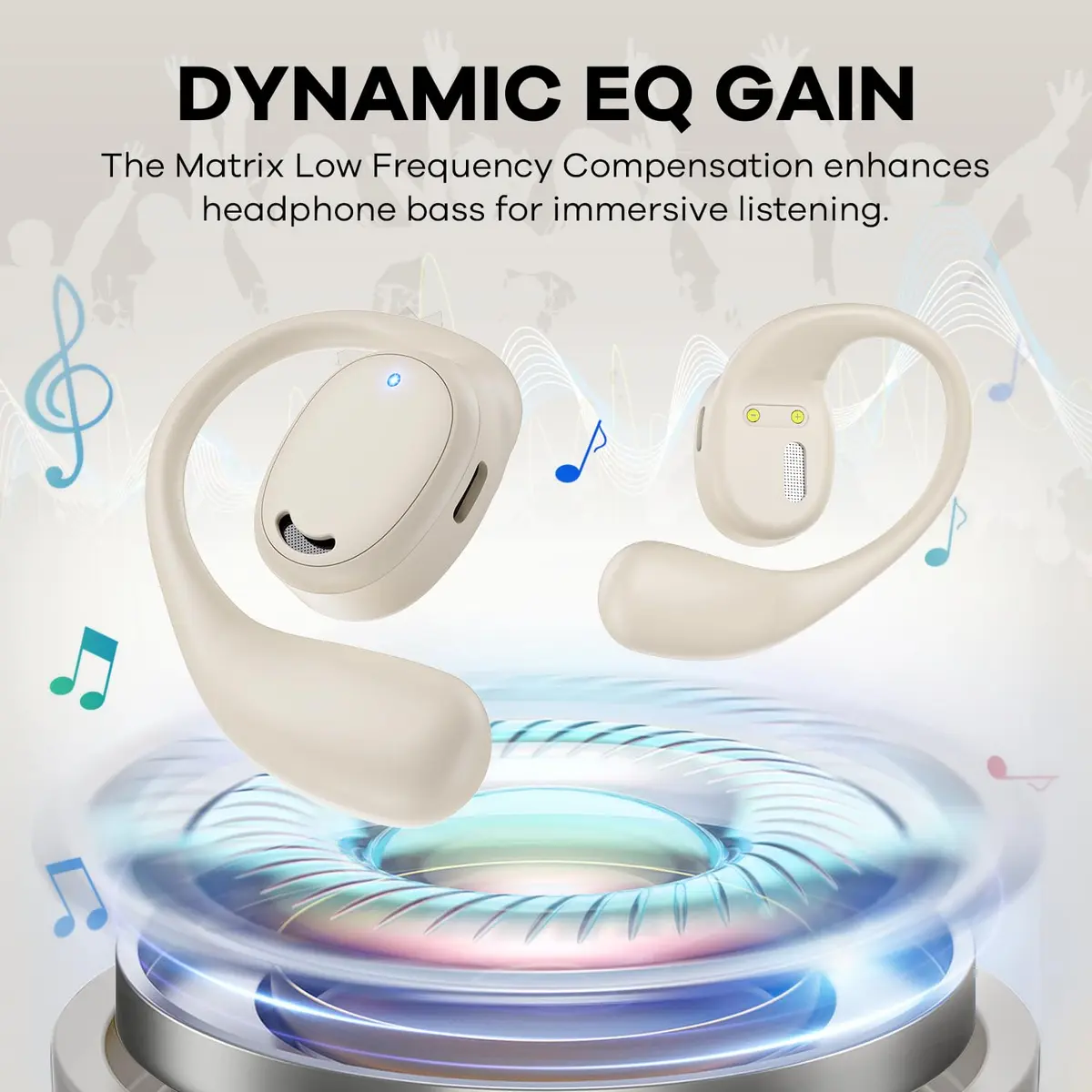 EXECCZO Open Ear Headphones - Airflow Pro Bluetooth 5.3 Earbud Wireless Earphones Headset for Running and Outdoor Activities with Immersive Sound (Skin) - view 6