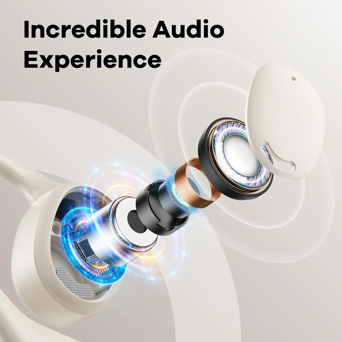 EXECCZO Open Ear Headphones - Airflow Pro Bluetooth 5.3 Earbud Wireless Earphones Headset for Running and Outdoor Activities with Immersive Sound (Skin) - view 2