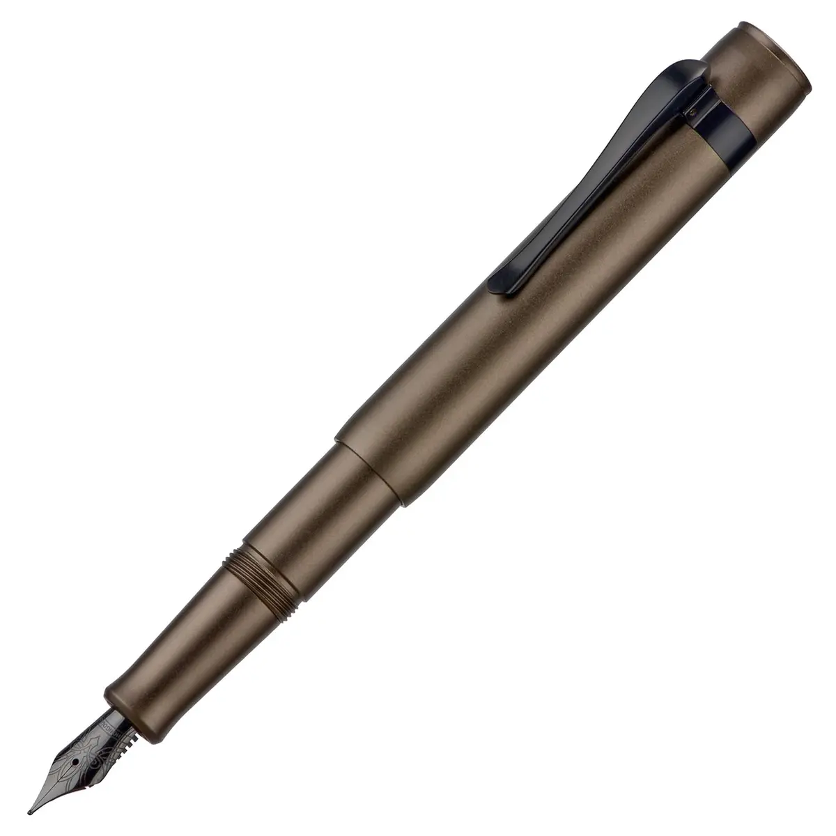 HONG DIAN M2 Black Forest Mini Fountain Pen, Fine Soft Nib & Sleek Shape Aluminium Short Pocket Travel Pen (Caramel Brown) | 105mm (4.13") - view 2