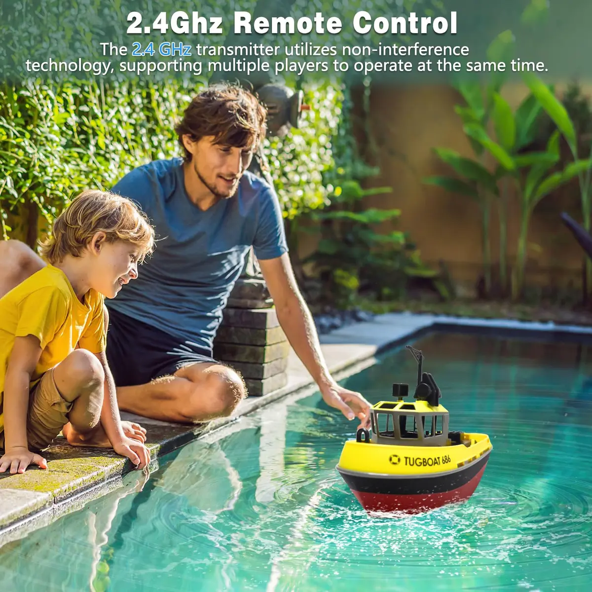 Losbenco RC Boat 1/72 Scale | High-Speed Remote Control Tugboat with 40 Mins Play - view 4