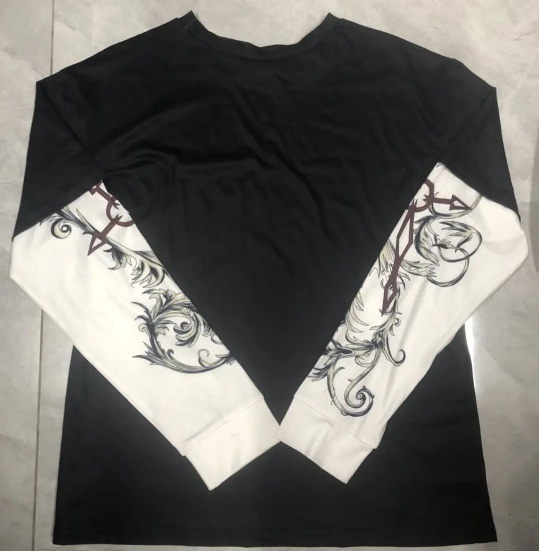 GGOOB Goth Shirt Gothic Long Sleeve Top | Fake Two-Piece Alternative Clothing (Black, Small) - view 5