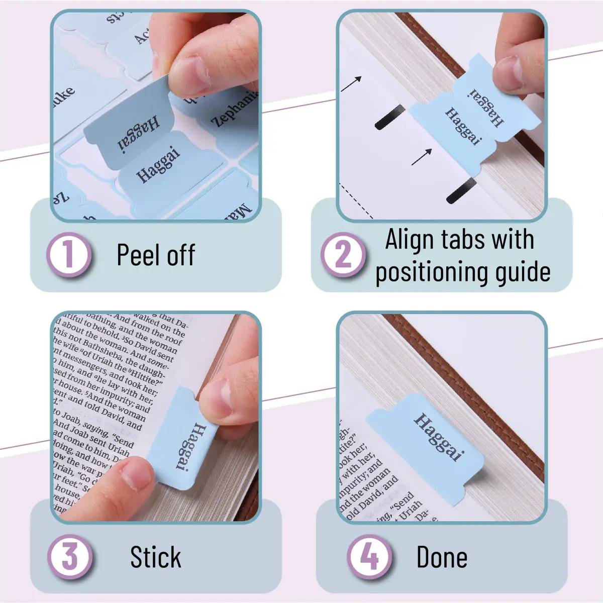 Mr. Pen Pastel Bible Tabs 75 Tabs | Laminated Bible Index Tabs for Study Bible, Women & Men - view 4