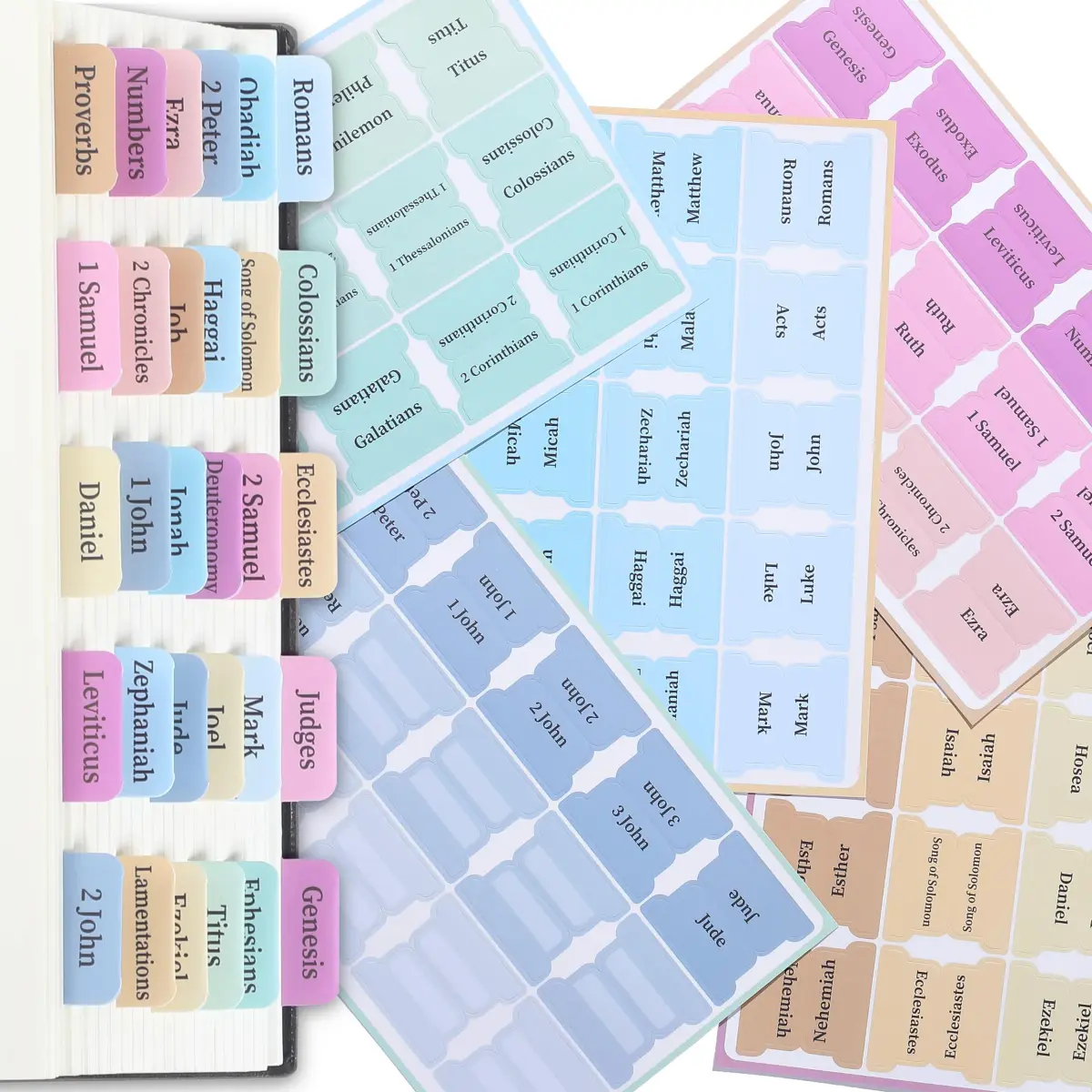 Mr. Pen Pastel Bible Tabs 75 Tabs | Laminated Bible Index Tabs for Study Bible, Women & Men - view 7