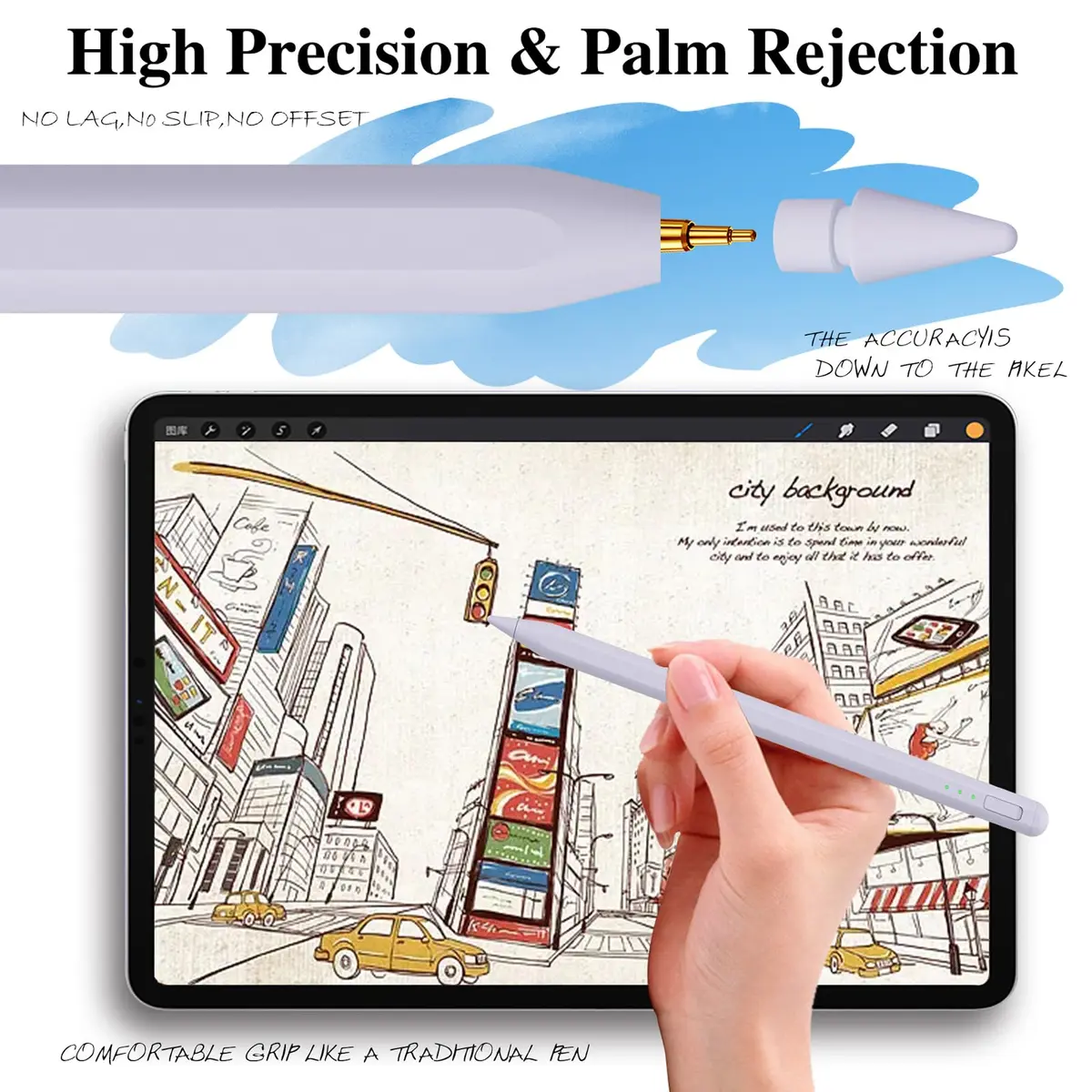 JvKzaen Stylus Pen for iPad 10th & 11th Gen | Fast Charge, Palm Rejection, Tilt Sensitivity (70-120 chars) - view 6