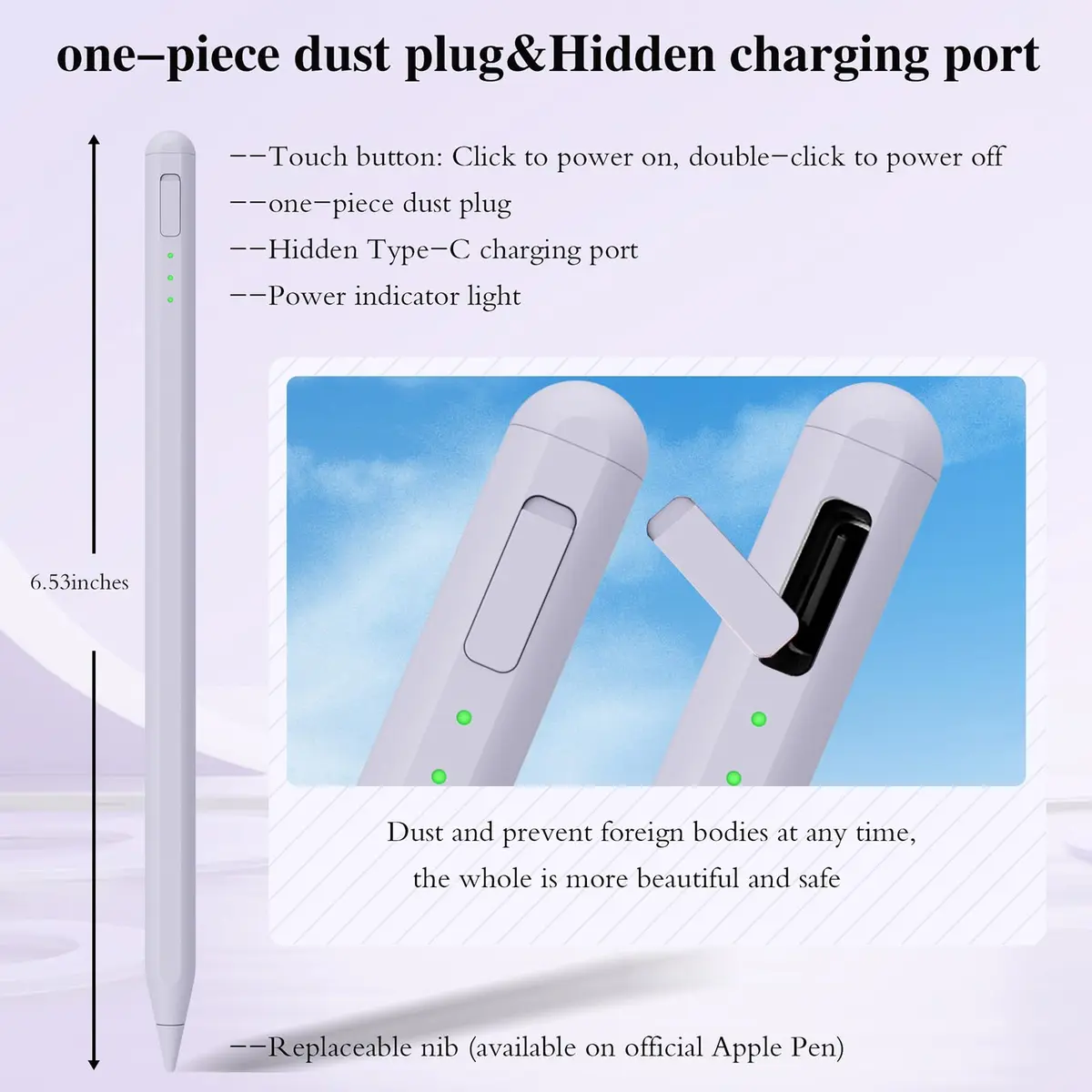 JvKzaen Stylus Pen for iPad 10th & 11th Gen | Fast Charge, Palm Rejection, Tilt Sensitivity (70-120 chars) - view 4